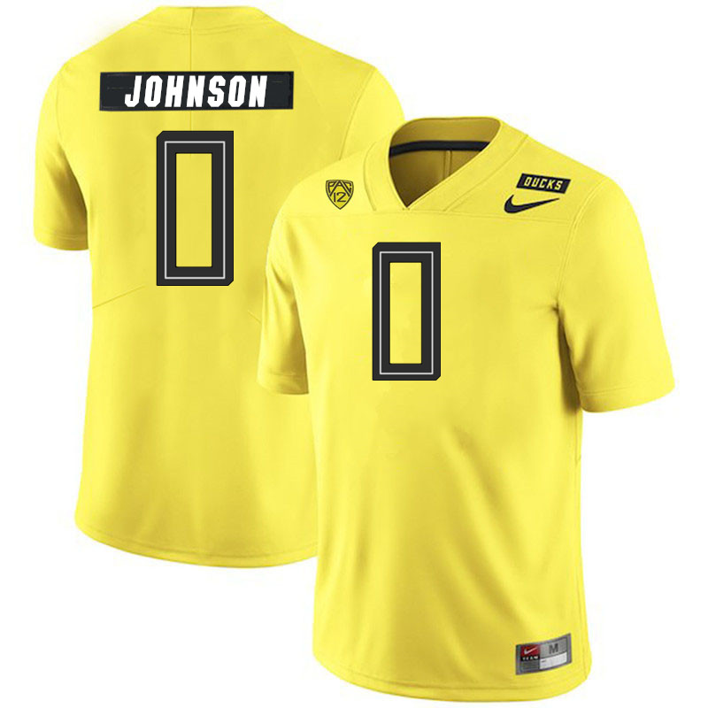 Men #0 Tysheem Johnson Oregon Ducks College Football Jerseys Stitched Sale-Yellow